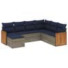 vidaXL Set Divani da Giardino 7 pz con Cuscini Grigio in Polyrattan