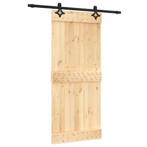 vidaXL Porta scorrevole Naturale e Nero 90 x 210 cm