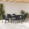 vidaXL Set da Pranzo per Giardino 7 pcs Nero e Grigio Rattan in PE