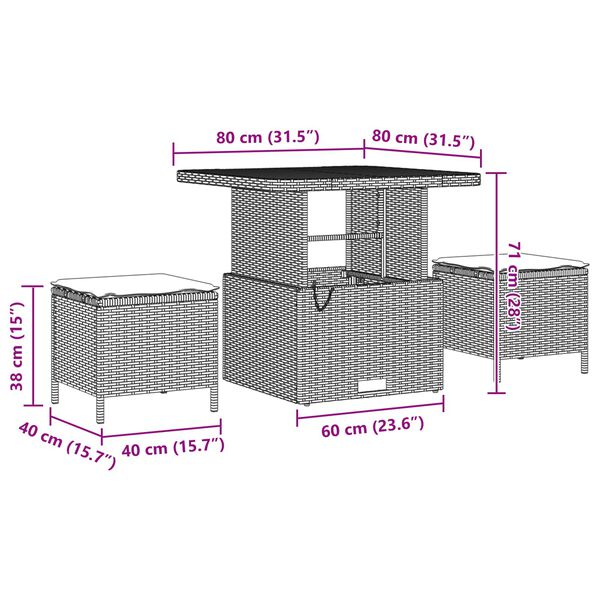 vidaXL Set Divano da Giardino 11 pcs Nero Poly Rattan