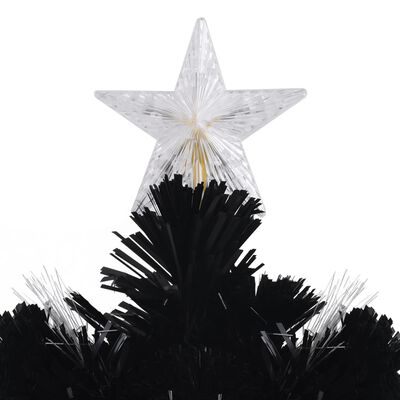 vidaXL Albero Natale con Fiocchi di Neve a LED Nero 240cm Fibra Ottica