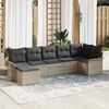 vidaXL Set Divano da Giardino 7 pcs Grigio chiaro Poly Rattan
