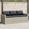 vidaXL Divano da Giardino con Cuscini 3 Posti Grigio Chiaro Polyrattan