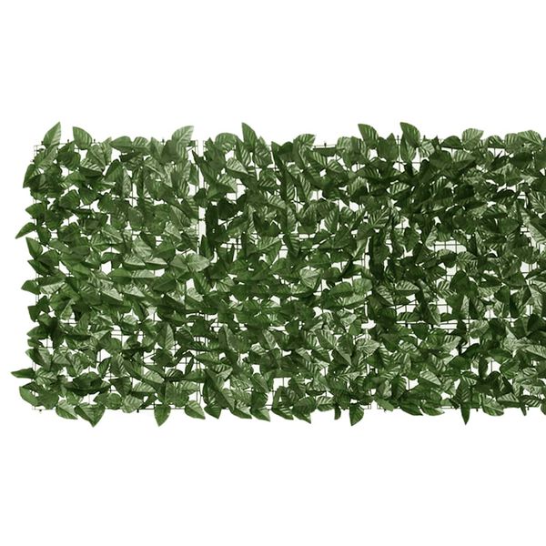 vidaXL Paravento da Balcone con Foglie Verde Scuro 200x75 cm