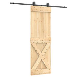 vidaXL Porta Scorrevole con Set Hardware 70x210 cm Legno Massello Pino