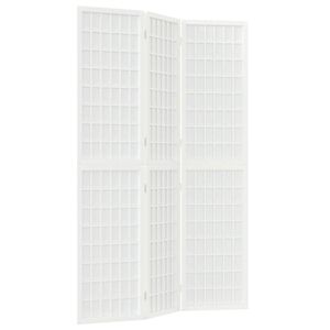 vidaXL Divisorio Pieghevole 3 Pannelli Stile Giapponese 120x170 Bianco