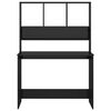 vidaXL Scrivania Mensole Nero Lucido 110x45x157 cm Legno Multistrato