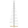 vidaXL Albero di Natale in Metallo con Base in Legno Nero 180 cm