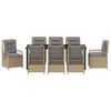 vidaXL Set da Pranzo per Giardino 9 pcs Beige e Grigio Chiaro