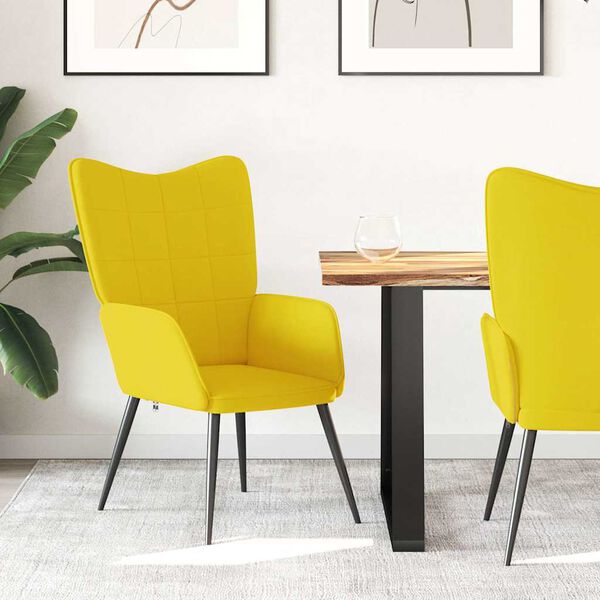 vidaXL Sedia Relax Giallo Senape in Tessuto