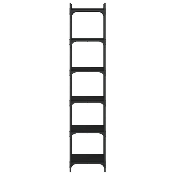 vidaXL Libreria a 6 Ripiani Nera 40x30x188 cm in Legno Multistrato