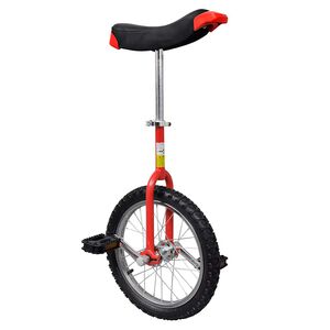 vidaXL Monociclo Regolabile Rosso 16 Pollici