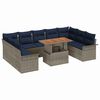vidaXL Set Divano da Giardino con cuscino 10 pcs grigio e blu navy