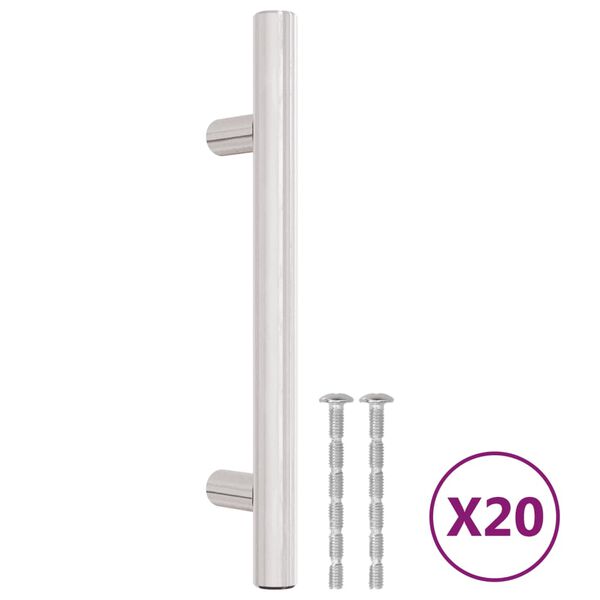 vidaXL Maniglie per Mobili 20pz Argento 96mm in Acciaio Inox