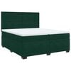 vidaXL Giroletto a Molle con Materasso Verde Scuro 200x200 cm Velluto