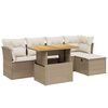 vidaXL Set Divano da Giardino 6 pz con Cuscini Beige in Polyrattan