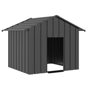 vidaXL Casetta per Cani con Tetto 131x101x102 cm Acciaio Zincato
