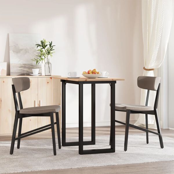 vidaXL Tavolo da Pranzo Telaio a O 80x50x75 cm Legno Pino e Acciaio