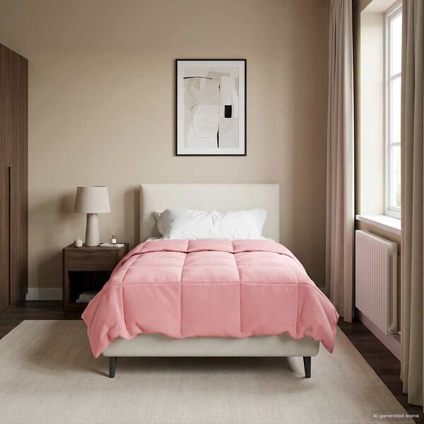 vidaXL Piumone Completo Annuale Rosa 155 x 220 cm Microfibra