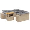 vidaXL Set Divano da Giardino 9 pz con Cuscini Beige in Polyrattan