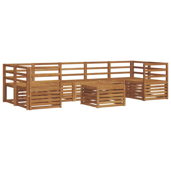 vidaXL Set divani 8 pcs Naturale Legno di Acacia Massello