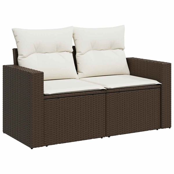 vidaXL Set Divano da Giardino 6 pz con Cuscini Marrone in Polyrattan