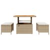 vidaXL Set da Pranzo per Giardino Beige Poly Rattan