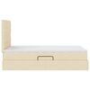 vidaXL Letto con contenitore e LED Crema 120 x 200 cm Poliestere