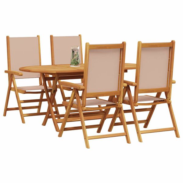 vidaXL Set da Pranzo per Giardino 5 pcs Talpa Legno di Acacia Massello