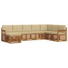 vidaXL Set divani 8 pcs Naturale e Beige Legno di Acacia Massello
