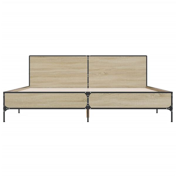 vidaXL Giroletto Rovere Sonoma 180x200 cm in Legno Multistrato Metallo