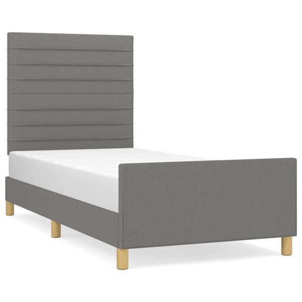 vidaXL Giroletto senza Materasso Grigio Scuro 100x200 cm Tessuto