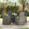 vidaXL Set da Pranzo per Giardino con cuscino 5 pcs Grigio polyrattan