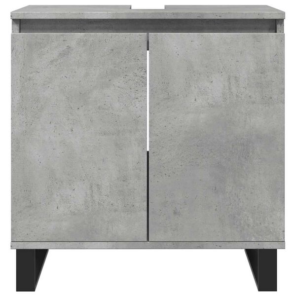 vidaXL Armadietto da Bagno Grigio Cemento 58x33x60cm in Truciolato
