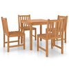 vidaXL Set da pranzo da giardino 5 pz 80x80 cm in legno massello di teak