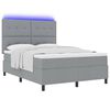 vidaXL Letto a molle con materasso Grigio chiaro 140 x 200 cm Tessuto