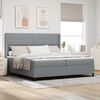 vidaXL Letto a molle con materasso Grigio chiaro 200 x 200 cm Tessuto