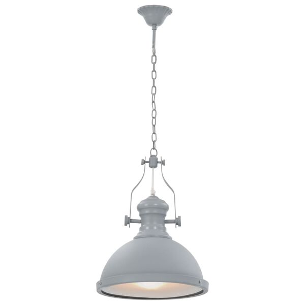 vidaXL Lampadario Grigio Rotondo E27