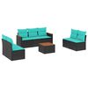 vidaXL Set Divani da Giardino 8 pz con Cuscini Nero in Polyrattan