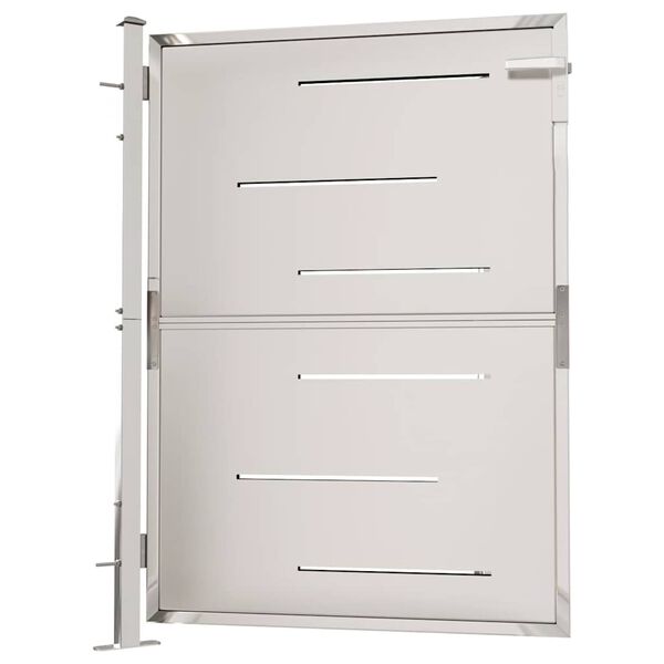 vidaXL Cancello da giardino 100x120 cm in acciaio inox
