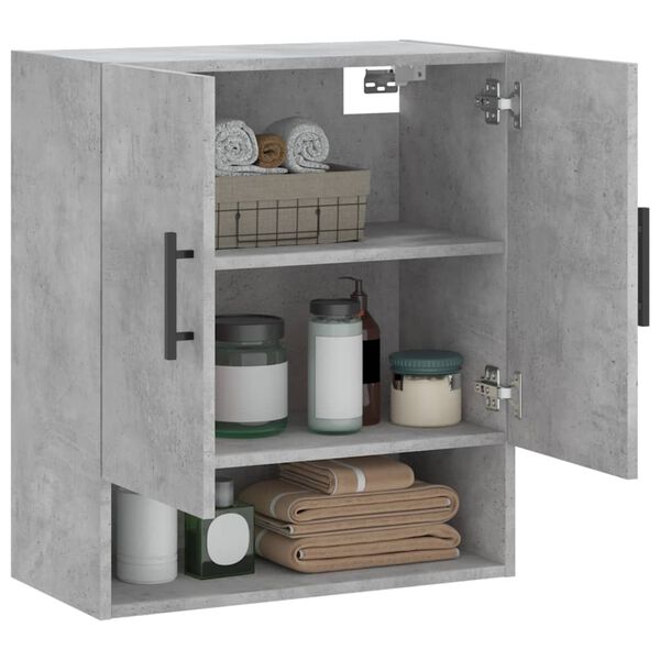 vidaXL Armadietto a Muro Grigio Cemento 60x31x70 cm Legno Multistrato