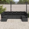 vidaXL Set di divani con cuscino 9 pcs Nero polyrattan