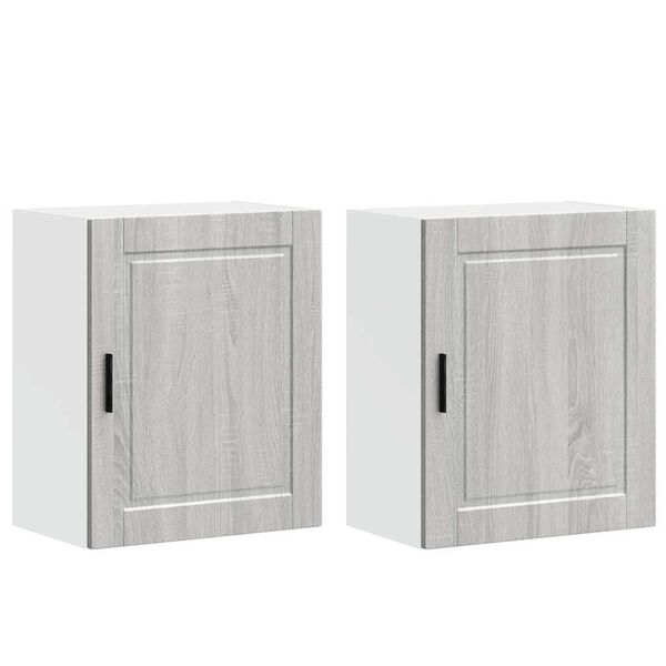 vidaXL Pensili da Cucina 2 pz Porto Grigio Sonoma in Legno Multistrato