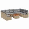 vidaXL Set Divano da Giardino 10 pz Beige e Grigio Chiaro polyrattan