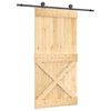 vidaXL Porta scorrevole Naturale e Nero 100 x 210 cm