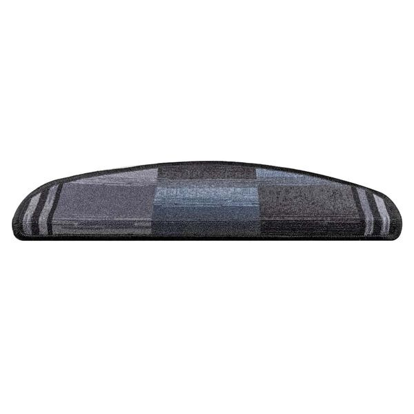 vidaXL Tappetini Autoadesivi per Scale 15 pz Nero e Grigio 65x21x4 cm