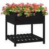 vidaXL Fioriera con Mensola Nera 82,5x82,5x81cm Legno Massello di Pino
