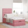 vidaXL Struttura Letto Pouf con Materassi Rosa 100x200 cm Velluto
