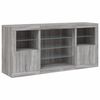 vidaXL Credenza con Luci LED Grigio Sonoma 142,5x37x67 cm