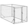 vidaXL Cuccia per cani da esterno con porta 2x1x1 m in acciaio zincato